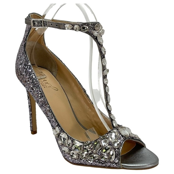 Jewel Badgley Mischka Conroy Glitter Metallic Rhinestone Womens